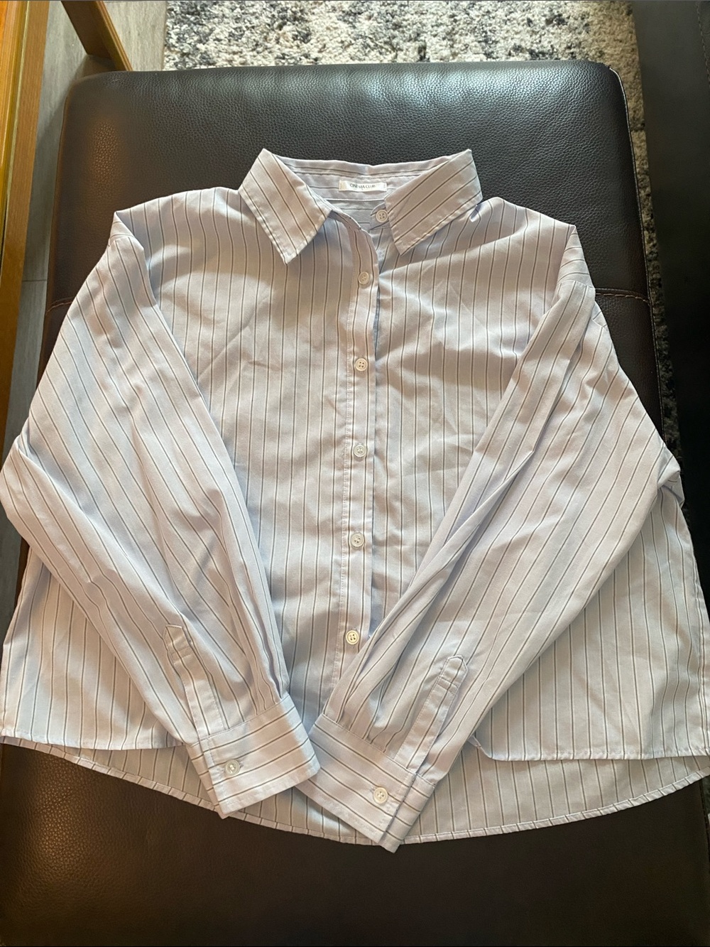 Women's Light Blue Pinstripe Button-Down Shirt